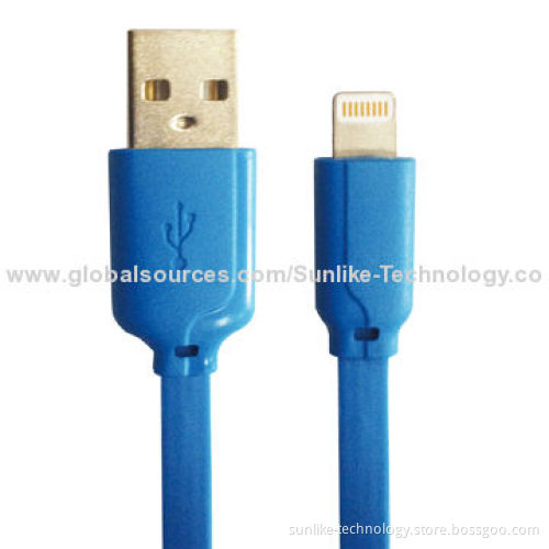Flat Lightning Cable with MFi, Orange Color, New Design